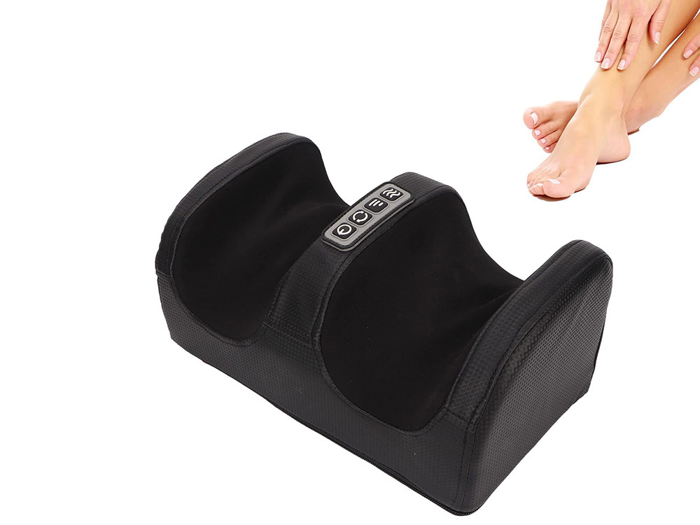 Aparat de masaj pentru picioare, gambe, antebrat cu incalzire, Negru