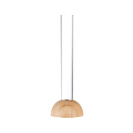 Vaza hidroponica eprubeta cu suport din lemn, design nordic minimalist, Transparent / Bej Vaza hidroponica eprubeta cu suport din lemn, design nordic minimalist, Transparent / Bej