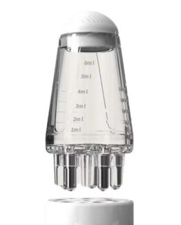 Aplicator gradat tratament sau ulei pentru scalp, cu dinti de pieptene pentru aplicare ser sau masaj radacini, Alb / Transparent