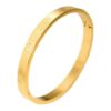 Bratara KESNUP fixa Bangle Love din otel inoxidabil placat 24K, marimea S, Auriu Gold