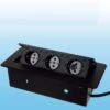 Priza incastrabila in blat bucatarie / birou / mobilier cu 3 iesiri, Negru Priza incastrabila in blat bucatarie / birou / mobilier cu 3 iesiri, Negru