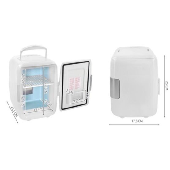 Mini frigider auto portabil cosmetice cu capacitate 4L, 23.5 x 17.5 x 25 cm, Alb