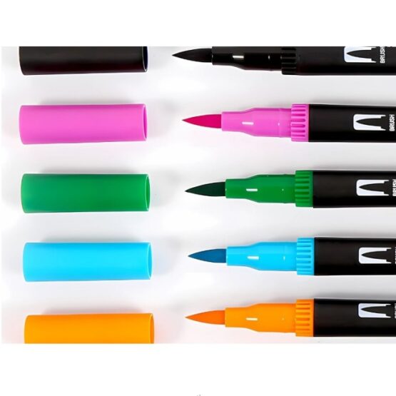 Set 100 carioci cu vard dublu, husa de protectie inclusa, Multicolor