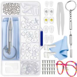 Kit de reparare ochelari de vedere sau soare compus din 126 de piese, Transparent Kit de reparare ochelari de vedere sau soare compus din 126 de piese, Transparent