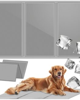 Covoras racitor cu gel cu efect de racire pentru animale de companie, 110 x 70 cm, Gri