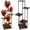 Suport pentru flori si plante cu 4 etaje, interior / exterior, Negru