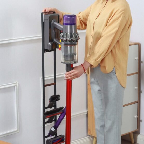 Suport premium pentru aspirator Dyson vertical, montare fara gauri in pereti, Negru Suport premium pentru aspirator Dyson vertical, montare fara gauri in pereti, Negru