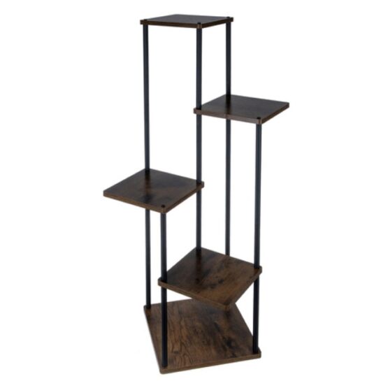Suport pentru flori si plante cu 4 etaje, interior / exterior, Negru