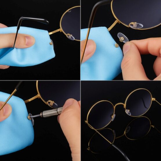 Kit de reparare ochelari de vedere sau soare compus din 126 de piese, Transparent