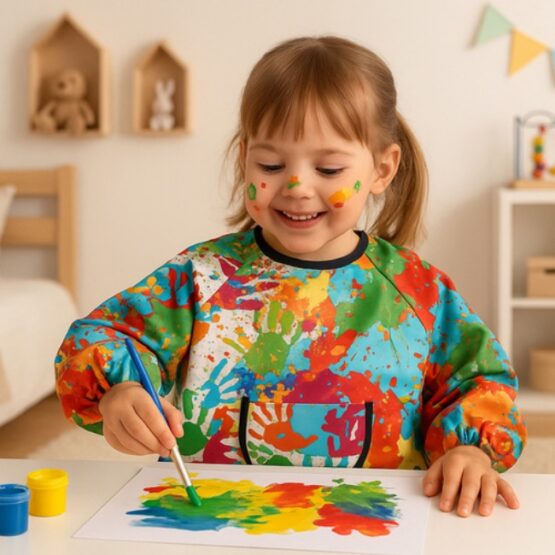 Sort impermeabil pictura pentru copii cu varsta intre 1-3 ani, Multicolor Sort impermeabil pictura pentru copii cu varsta intre 1-3 ani, Multicolor