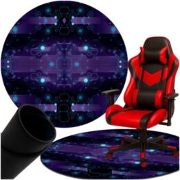 Covor de protectie pentru scaun gaming sau de birou rotund, lavabil, Albastru / Negru Covor de protectie pentru scaun gaming sau de birou rotund, lavabil, Albastru / Negru