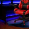 Covor de protectie pentru scaun gaming sau de birou rotund, lavabil, Mov / Albastru