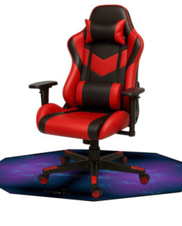 Covor de protectie pentru scaun gaming sau de birou rotund, lavabil, Mov / Albastru