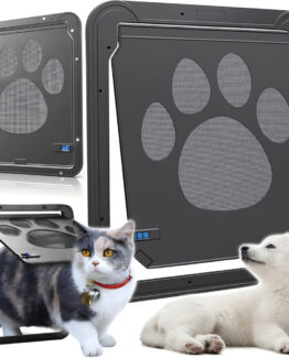 Usa batanta pentru animale de companie KESNUP, dimensiune rama 29 x 24 cm, dimensiune usa mobila 25.5 x 20.5 cm, inchidere magnetica, ideala pentru caini si pisici de talie mica si mijlocie, accesorii instalare incluse, material ABS plastic, Negru