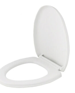 Capac WC cu inchidere lenta pentru vas de toaleta KESNUP, silentios, include kit de montaj, utilizare universala, dimensiuni 45 x 36 x 1.2-1.8 cm, materiale premium, rezistent la umiditate, usor de instalat, Alb