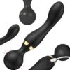 Vibrator stimulator tip dildo KESNUP, 20 moduri de vibratie, 8 trepte de viteza, silicon medical, material impermeabil, viteza reglabila pe ambele capete, stimulare dubla intensa, flexibil, alimentare USB, reincarcabil, dimensiune 21,5 x 5.5 / 4 cm, Negru