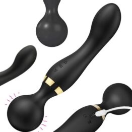 Vibrator stimulator tip dildo KESNUP, 20 moduri de vibratie, 8 trepte de viteza, silicon medical, material impermeabil, viteza reglabila pe ambele capete, stimulare dubla intensa, flexibil, alimentare USB, reincarcabil, dimensiune 21,5 x 5.5 / 4 cm, Negru Vibrator stimulator tip dildo KESNUP, 20 moduri de vibratie, 8 trepte de viteza, silicon medical, material impermeabil, viteza reglabila pe ambele capete, stimulare dubla intensa, flexibil, alimentare USB, reincarcabil, dimensiune 21,5 x 5.5 / 4 cm, Negru