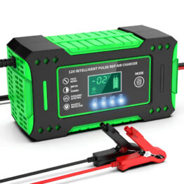 Redresor smart digital pentru acumulatori KESNUP, functie regenerare - desulfatare, incarcator inteligent 6A 12V, automat, ecran tactil LCD, 4 moduri de reparare automata, pentru baterii cu plumb-acid pentru camioane, motociclete, barci, Verde Redresor smart digital pentru acumulatori KESNUP, functie regenerare - desulfatare, incarcator inteligent 6A 12V, automat, ecran tactil LCD, 4 moduri de reparare automata, pentru baterii cu plumb-acid pentru camioane, motociclete, barci, Verde