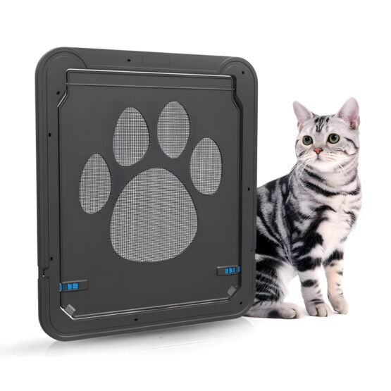 Usa batanta pentru animale de companie KESNUP, dimensiune rama 29 x 24 cm, dimensiune usa mobila 25.5 x 20.5 cm, inchidere magnetica, ideala pentru caini si pisici de talie mica si mijlocie, accesorii instalare incluse, material ABS plastic, Negru