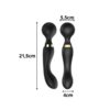 Vibrator stimulator tip dildo KESNUP, 20 moduri de vibratie, 8 trepte de viteza, silicon medical, material impermeabil, viteza reglabila pe ambele capete, stimulare dubla intensa, flexibil, alimentare USB, reincarcabil, dimensiune 21,5 x 5.5 / 4 cm, Negru