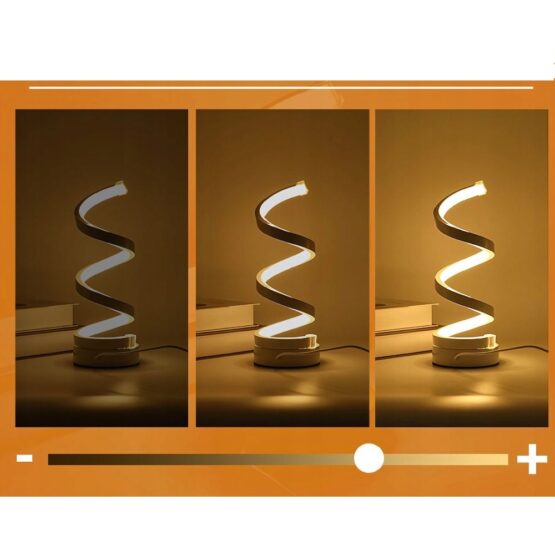 Lampa LED de birou tip spirala KESNUP, trei temperaturi de culoare: calda, meutra si rece, dimabila, dimensiuni 25 x 10 cm, alimentare USB, reglare intensitate, 5W, 220V, iluminat decorativ in dormitor sau birou, Negru Lampa LED de birou tip spirala KESNUP, trei temperaturi de culoare: calda, meutra si rece, dimabila, dimensiuni 25 x 10 cm, alimentare USB, reglare intensitate, 5W, 220V, iluminat decorativ in dormitor sau birou, Negru