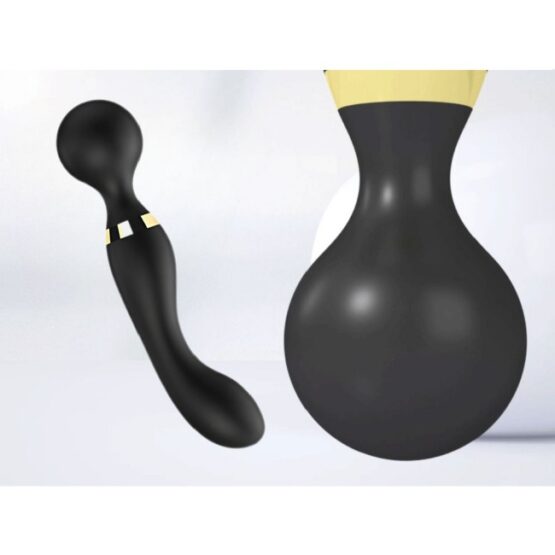 Vibrator stimulator tip dildo KESNUP, 20 moduri de vibratie, 8 trepte de viteza, silicon medical, material impermeabil, viteza reglabila pe ambele capete, stimulare dubla intensa, flexibil, alimentare USB, reincarcabil, dimensiune 21,5 x 5.5 / 4 cm, Negru