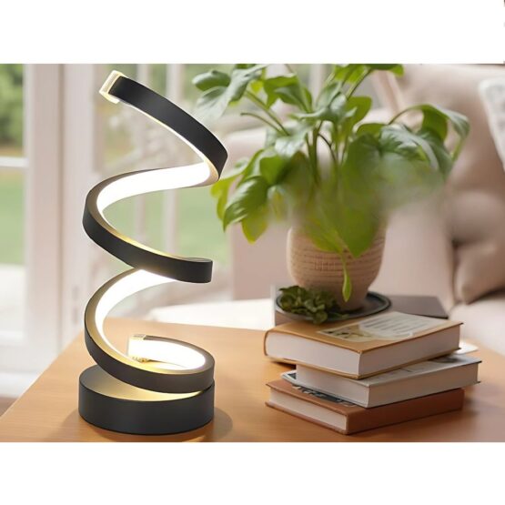 Lampa LED de birou tip spirala KESNUP, trei temperaturi de culoare: calda, meutra si rece, dimabila, dimensiuni 25 x 10 cm, alimentare USB, reglare intensitate, 5W, 220V, iluminat decorativ in dormitor sau birou, Negru Lampa LED de birou tip spirala KESNUP, trei temperaturi de culoare: calda, meutra si rece, dimabila, dimensiuni 25 x 10 cm, alimentare USB, reglare intensitate, 5W, 220V, iluminat decorativ in dormitor sau birou, Negru