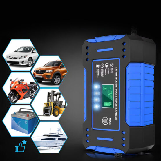 Redresor smart digital pentru acumulatori KESNUP, functie regenerare - desulfatare, incarcator inteligent 6A 12V, automat, ecran tactil LCD, 4 moduri de reparare automata, pentru baterii cu plumb-acid pentru camioane, motociclete, barci, Albastru Redresor smart digital pentru acumulatori KESNUP, functie regenerare - desulfatare, incarcator inteligent 6A 12V, automat, ecran tactil LCD, 4 moduri de reparare automata, pentru baterii cu plumb-acid pentru camioane, motociclete, barci, Albastru