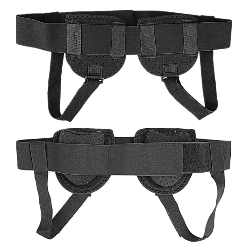 Centura hernie inghinala unilaterala si bilaterala KESNUP, pentru barbati si femei, tip suport ajustabil cu tampoane anatomice de compresie si presare detasabile, marime universala, lungime 96.5 cm, poliester si burete, Negru