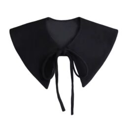 Guler detasabil KESNUP, model oversized, prindere cu fundita, marime universala, material poliester, Negru