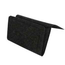Organizator pentru marginea patului KESNUP, inlocuitor pentru noptiera, material fetru, compartimente multiple, capacitate mare, pentru dormitor, paturi supraetajate si de spital , calatorii, 32 x 20 cm, Negru