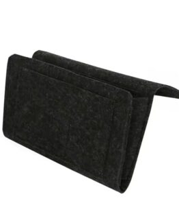 Organizator pentru marginea patului KESNUP, inlocuitor pentru noptiera, material fetru, compartimente multiple, capacitate mare, pentru dormitor, paturi supraetajate si de spital , calatorii, 32 x 20 cm, Negru