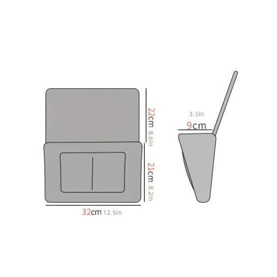 Organizator pentru marginea patului KESNUP, inlocuitor pentru noptiera, material fetru, compartimente multiple, capacitate mare, pentru dormitor, paturi supraetajate si de spital , calatorii, 32 x 20 cm, Negru
