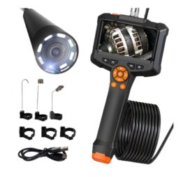 Endoscop industrial profesional cu camera inspectie si maner ergonomic KESNUP, 8 lumini LED, ecran LCD color 11 cm, video 1080P HD, baterie 2000 mAh 3.5 h functionare, alimentare USB-C, cablu 5 m, accesorii carlig, magnet, oglinda, impermeabil, Negru 1 Endoscop industrial profesional cu camera inspectie si maner ergonomic KESNUP, 8 lumini LED, ecran LCD color 11 cm, video 1080P HD, baterie 2000 mAh 3.5 h functionare, alimentare USB-C, cablu 5 m, accesorii carlig, magnet, oglinda, impermeabil, Negru