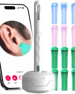 Otoscop wireless cu camera FULL HD 1080 si lentila 3.5 mm KESNUP, 12 capete interschimbabile, iluminare cu 6 LED-uri, unghi panoramic 360°, incarcare USB-C, conectivitate iOS si Android, ideal pentru urechi, nas, gat, scalp, Alb