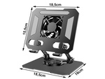 Suport pentru tableta si telefon cu cooler racitor KESNUP, compatibil cu dispozitive cu display intre 4 - 16 inch, portabil, rotativ 360°, trepied cu inaltime si inclinatia reglabila, material otel carbon, dimensiuni 18.5 x 16 - 15.5 cm, Gri 10 Suport pentru tableta si telefon cu cooler racitor KESNUP, compatibil cu dispozitive cu display intre 4 - 16 inch, portabil, rotativ 360°, trepied cu inaltime si inclinatia reglabila, material otel carbon, dimensiuni 18.5 x 16 - 15.5 cm, Gri
