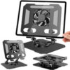 Suport pentru tableta si telefon cu cooler racitor KESNUP, compatibil cu dispozitive cu display intre 4 - 16 inch, portabil, rotativ 360°, trepied cu inaltime si inclinatia reglabila, material otel carbon, dimensiuni 18.5 x 16 - 15.5 cm, Gri 2 Suport pentru tableta si telefon cu cooler racitor KESNUP, compatibil cu dispozitive cu display intre 4 - 16 inch, portabil, rotativ 360°, trepied cu inaltime si inclinatia reglabila, material otel carbon, dimensiuni 18.5 x 16 - 15.5 cm, Gri