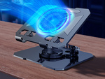 Suport pentru tableta si telefon cu cooler racitor KESNUP, compatibil cu dispozitive cu display intre 4 - 16 inch, portabil, rotativ 360°, trepied cu inaltime si inclinatia reglabila, material otel carbon, dimensiuni 18.5 x 16 - 15.5 cm, Gri 8 Suport pentru tableta si telefon cu cooler racitor KESNUP, compatibil cu dispozitive cu display intre 4 - 16 inch, portabil, rotativ 360°, trepied cu inaltime si inclinatia reglabila, material otel carbon, dimensiuni 18.5 x 16 - 15.5 cm, Gri