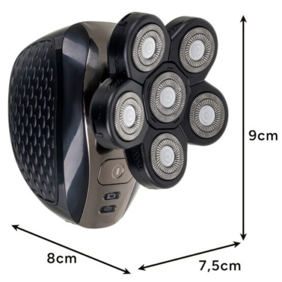 Aparat de ras profesional pentru cap si fata cu 6 lame oscilante rotative KESNUP, include set complet cu trimmer de precizie si perii curatare, accesorii barba, nas, urechi, perciuni, rezistent la apa IPX6, durata functionare 1.5 ore, alimentre USB, Negru 2 Aparat de ras profesional pentru cap si fata cu 6 lame oscilante rotative KESNUP, include set complet cu trimmer de precizie si perii curatare, accesorii barba, nas, urechi, perciuni, rezistent la apa IPX6, durata functionare 1.5 ore, alimentre USB, Negru
