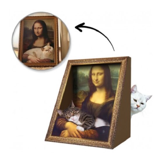 Casuta pentru pisici tip scratcher si culcus 3D pentru pisici in forma de tablou Monalisa KESNUP, pictura detasabila, dimensiuni 44 x 52 x 35 cm, baza antiderapanta, material ecologic, Multicolor 1 Casuta pentru pisici tip scratcher si culcus 3D pentru pisici in forma de tablou Monalisa KESNUP, pictura detasabila, dimensiuni 44 x 52 x 35 cm, baza antiderapanta, material ecologic, Multicolor