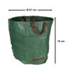 Cos de gradina pentru colectare frunze cazute si iarba KESNUP, cu manere transport, pliabil, reutilizabil, material polipropilena, impermeabil, dimensiune 76 x 67 cm, capacitate 270 L, Verde 8 Cos de gradina pentru colectare frunze cazute si iarba KESNUP, cu manere transport, pliabil, reutilizabil, material polipropilena, impermeabil, dimensiune 76 x 67 cm, capacitate 270 L, Verde