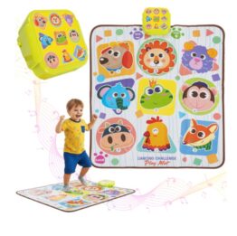 Covoras muzical interactiv de dans pentru copii KESNUP, varsta 3+ ani, motive animale, 9 campuri, 4 moduri si de ajustare al nivelui de dificultate, melodii vesele, lumini LED, moale la atingere, alimentare baterii, dimensiune 82 x 65 cm, Multicolor 1 Covoras muzical interactiv de dans pentru copii KESNUP, varsta 3+ ani, motive animale, 9 campuri, 4 moduri si de ajustare al nivelui de dificultate, melodii vesele, lumini LED, moale la atingere, alimentare baterii, dimensiune 82 x 65 cm, Multicolor