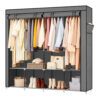 Dulap pliabil din material textil KESNUP, sifonier pentru haine si incaltaminte cu suport metalic, rafturi, tub de otel 16 mm, cu fermoar, usor de asamblat, material netesut ingrosat, rezistent la praf, dimensiuni 165 x 42 x 165 cm, Gri 1 Dulap pliabil din material textil KESNUP, sifonier pentru haine si incaltaminte cu suport metalic, rafturi, tub de otel 16 mm, cu fermoar, usor de asamblat, material netesut ingrosat, rezistent la praf, dimensiuni 165 x 42 x 165 cm, Gri
