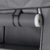 Dulap pliabil din material textil KESNUP, sifonier pentru haine si incaltaminte cu suport metalic, rafturi de depozitare, 2 sectiuni pentru umerase, 4 buzunare laterale, cu fermoar, usor de asamblat, dimensiuni 170 x 45 x 130 cm, Gri Inchis