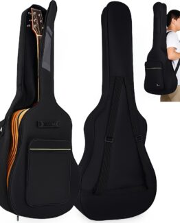 Husa pentru chitara clasica sau acustica KESNUP, rezistenta, maner lateral si frontal ranforsat, cu buzunar pentru partituri, material Oxford impermeabil, lavabila 30°C, dimensiuni 107 x 41.5 x 10 cm, Negru