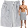 Prosop de sauna tip kilt pentru barbati KESNUP, ideal pentru sauna, piscina, baie, masaj, haman, dimensiuni: talie 33 - 55 cm, lungime 52 cm, prindere reglabila capse, material microfibra premium, uscare rapida, cu buzunar, Gri 1 Prosop de sauna tip kilt pentru barbati KESNUP, ideal pentru sauna, piscina, baie, masaj, haman, dimensiuni: talie 33 - 55 cm, lungime 52 cm, prindere reglabila capse, material microfibra premium, uscare rapida, cu buzunar, Gri