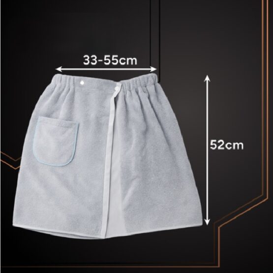 Prosop de sauna tip kilt pentru barbati KESNUP, ideal pentru sauna, piscina, baie, masaj, haman, dimensiuni: talie 33 - 55 cm, lungime 52 cm, prindere reglabila capse, material microfibra premium, uscare rapida, cu buzunar, Gri 2 Prosop de sauna tip kilt pentru barbati KESNUP, ideal pentru sauna, piscina, baie, masaj, haman, dimensiuni: talie 33 - 55 cm, lungime 52 cm, prindere reglabila capse, material microfibra premium, uscare rapida, cu buzunar, Gri