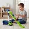Set de joaca camion trailer cu pista de masinute KESNUP, 6 masinute metalice, include stickere colorate, materiale sigure, dimensiune pista 90.5 x 57 x 10 cm, Albastru / Verde 4 Set de joaca camion trailer cu pista de masinute KESNUP, 6 masinute metalice, include stickere colorate, materiale sigure, dimensiune pista 90.5 x 57 x 10 cm, Albastru / Verde
