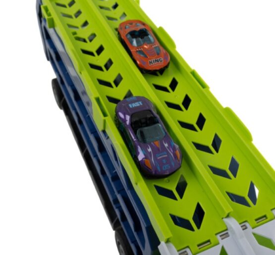 Set de joaca camion trailer cu pista de masinute KESNUP, 6 masinute metalice, include stickere colorate, materiale sigure, dimensiune pista 90.5 x 57 x 10 cm, Albastru / Verde 8 Set de joaca camion trailer cu pista de masinute KESNUP, 6 masinute metalice, include stickere colorate, materiale sigure, dimensiune pista 90.5 x 57 x 10 cm, Albastru / Verde