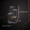 Suport pentru flori si plante cu 4 etaje KESNUP, rezistent si stabil, stand de ghivece plante de interior / exterior, calitate superioara, dimensiuni 71 - 55 - 38.5 - 23 (inaltime) x 34.5 - 34.5 (baza) cm, greutate maxima 50 kg, Negru
